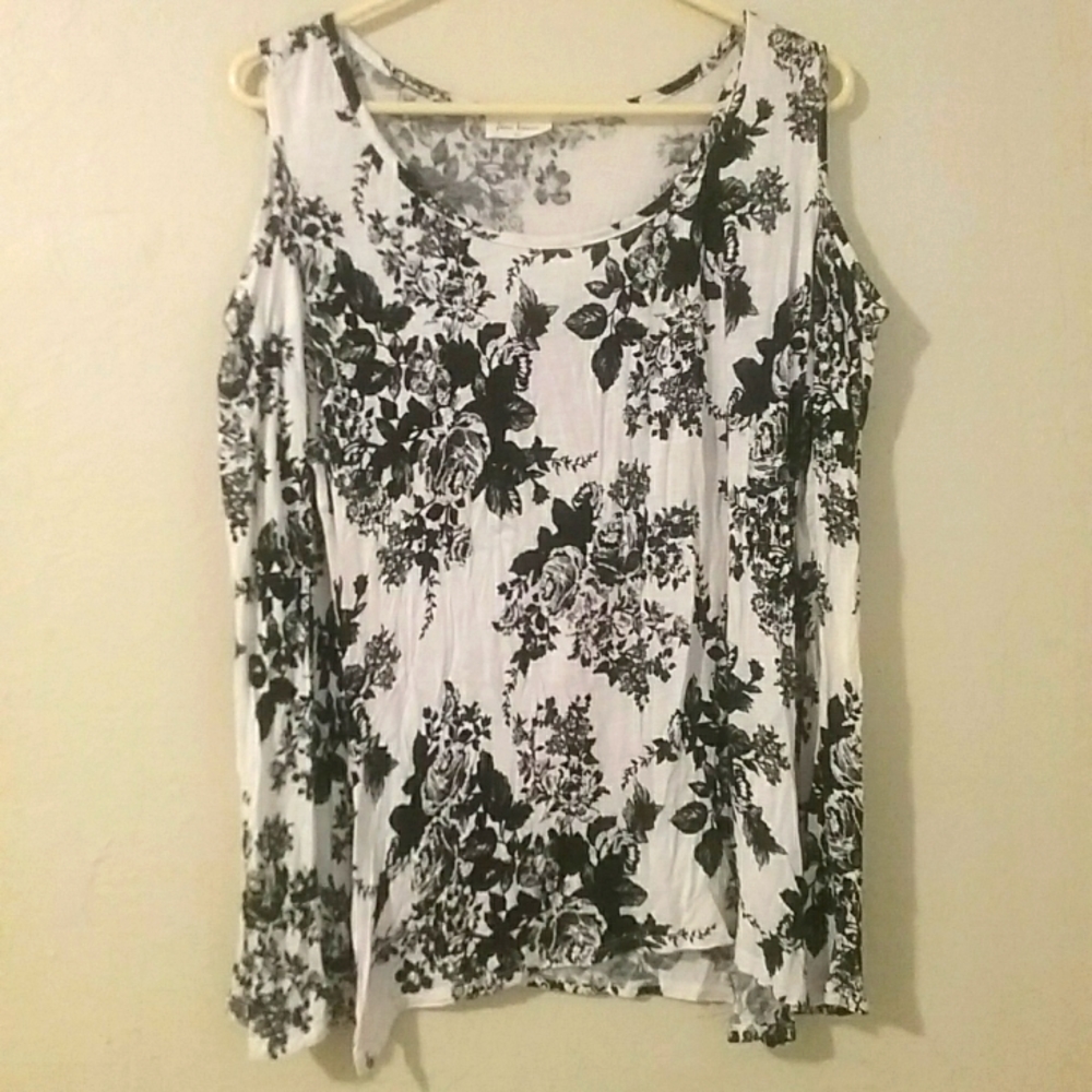 Black and white blouse